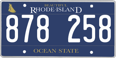 RI license plate 878258