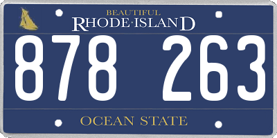 RI license plate 878263