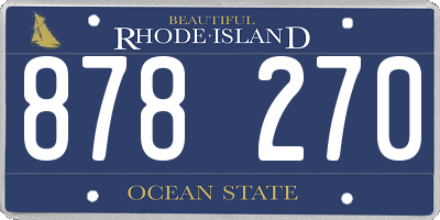 RI license plate 878270
