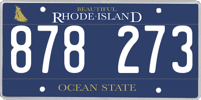 RI license plate 878273