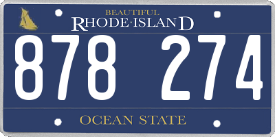 RI license plate 878274