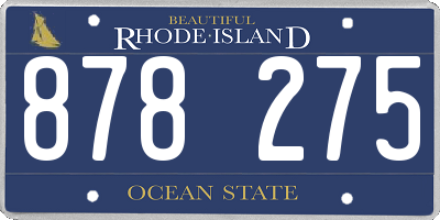 RI license plate 878275