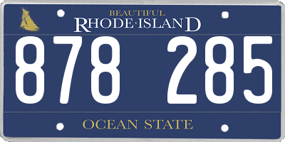 RI license plate 878285