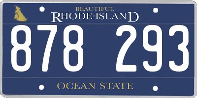 RI license plate 878293