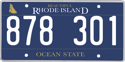 RI license plate 878301