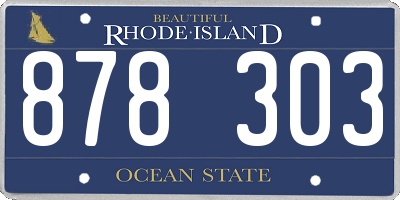 RI license plate 878303