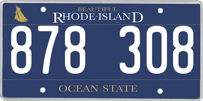 RI license plate 878308