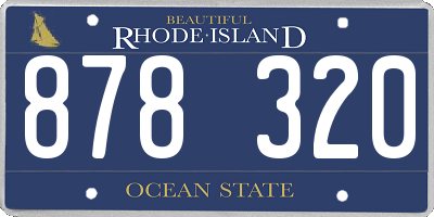 RI license plate 878320