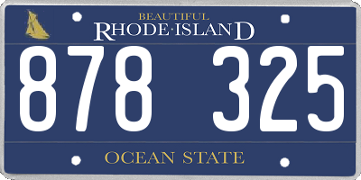 RI license plate 878325
