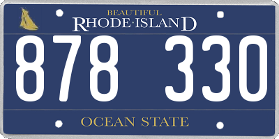 RI license plate 878330