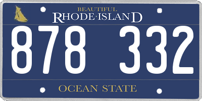 RI license plate 878332