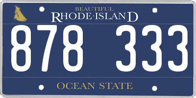 RI license plate 878333