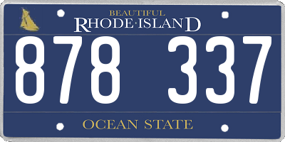 RI license plate 878337