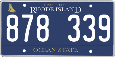 RI license plate 878339