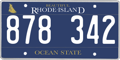 RI license plate 878342