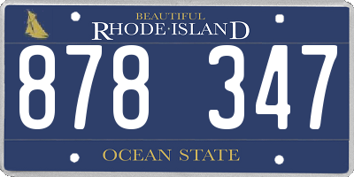 RI license plate 878347