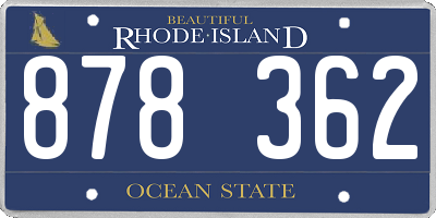 RI license plate 878362