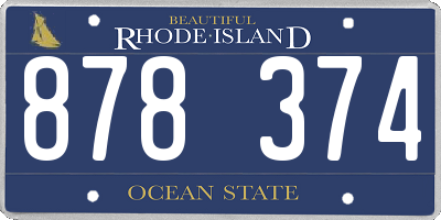 RI license plate 878374