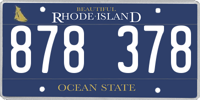 RI license plate 878378