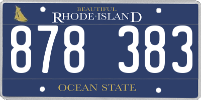 RI license plate 878383