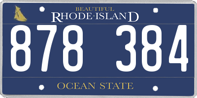 RI license plate 878384