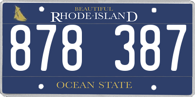 RI license plate 878387