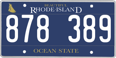 RI license plate 878389
