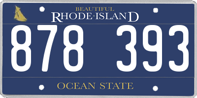 RI license plate 878393