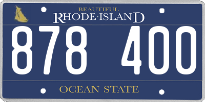 RI license plate 878400