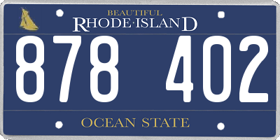 RI license plate 878402