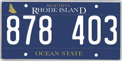 RI license plate 878403