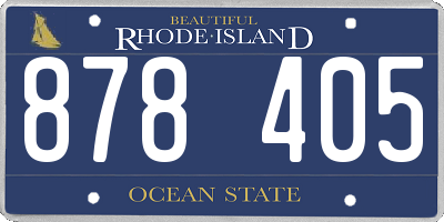 RI license plate 878405