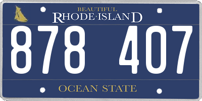RI license plate 878407