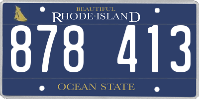 RI license plate 878413