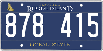 RI license plate 878415
