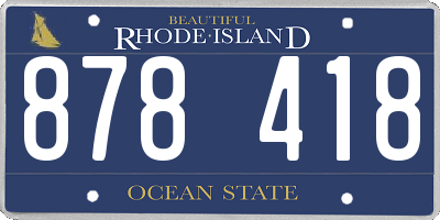 RI license plate 878418