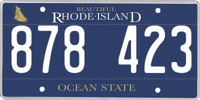 RI license plate 878423