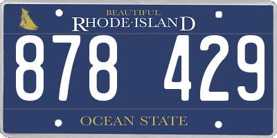 RI license plate 878429