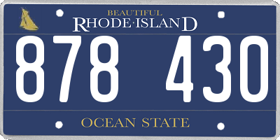 RI license plate 878430