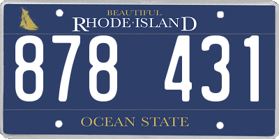 RI license plate 878431