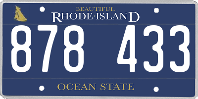 RI license plate 878433