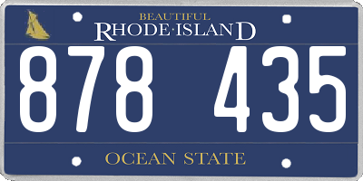 RI license plate 878435