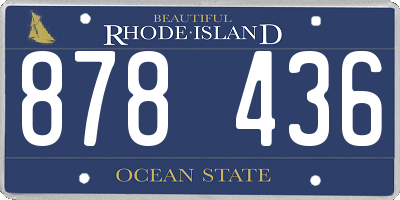 RI license plate 878436