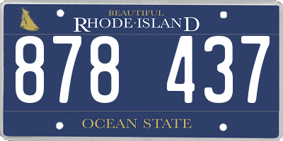 RI license plate 878437