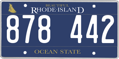 RI license plate 878442