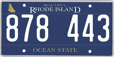 RI license plate 878443