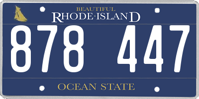 RI license plate 878447