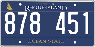 RI license plate 878451