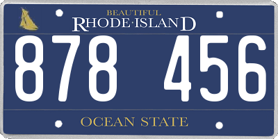 RI license plate 878456