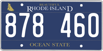 RI license plate 878460